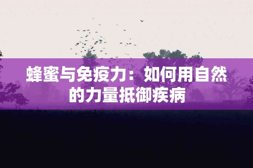蜂蜜与免疫力：如何用自然的力量抵御疾病