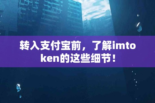 转入支付宝前，了解imtoken的这些细节！