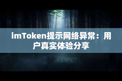 imToken提示网络异常：用户真实体验分享