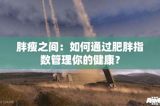 胖瘦之间：如何通过肥胖指数管理你的健康？