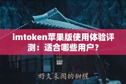 imtoken苹果版使用体验评测：适合哪些用户？