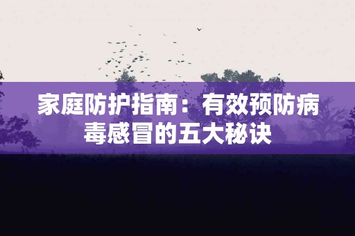 家庭防护指南：有效预防病毒感冒的五大秘诀