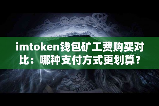 imtoken钱包矿工费购买对比：哪种支付方式更划算？
