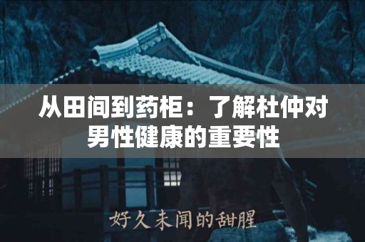 从田间到药柜：了解杜仲对男性健康的重要性