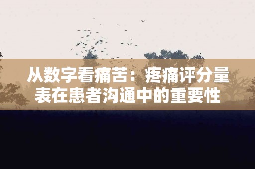从数字看痛苦：疼痛评分量表在患者沟通中的重要性